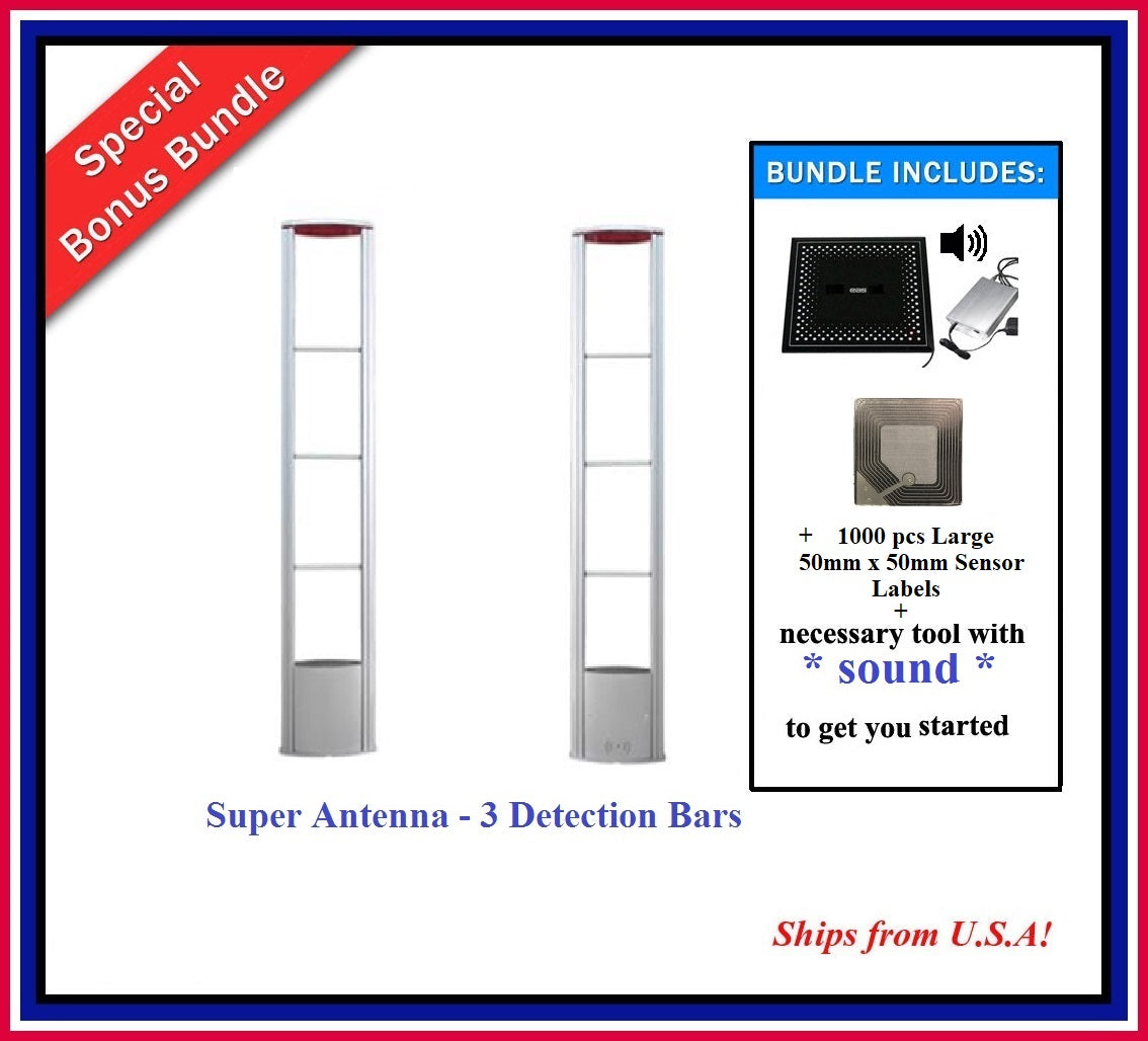 Double Door Package -  Super Antenna + 1000 Large Label + 1  Label Deactivator