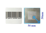 1000 Large  Self-adhesive Security 50mm x 50mm Barcode Style Soft Labels 8.2 MHz RF Frequency