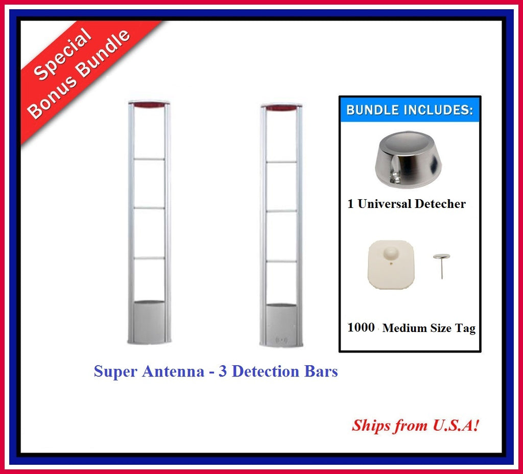 Double Door Package 8 -  Super Antenna + 1000 Medium Tag + 1 Universal Detacher