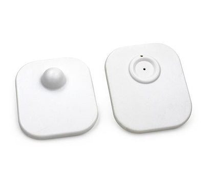 1000 JUMBO "RF EAS" 8.2 MHz Checkpoint Compatible Square Hard Tag With Pin - White
