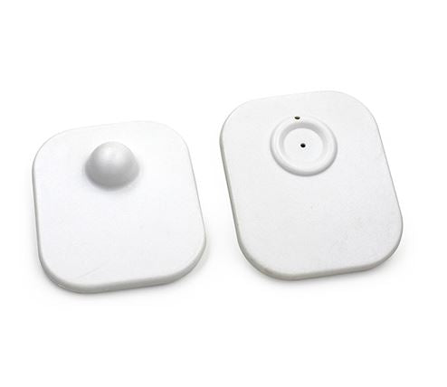 1000 JUMBO "RF EAS" 8.2 MHz Checkpoint Compatible Square Hard Tag With Pin - White